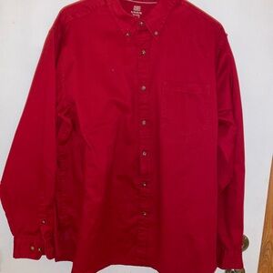 Faded Glory Red Casual Button Down Shirt